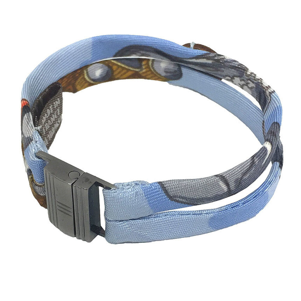 HERMES Blue Silk Charm Bracelet